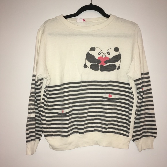 Vintage Sweaters - Variety vintage panda striped sweater